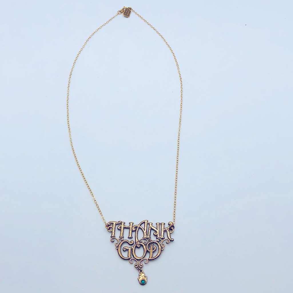 One Of A Kind Necklace That Says Thank God